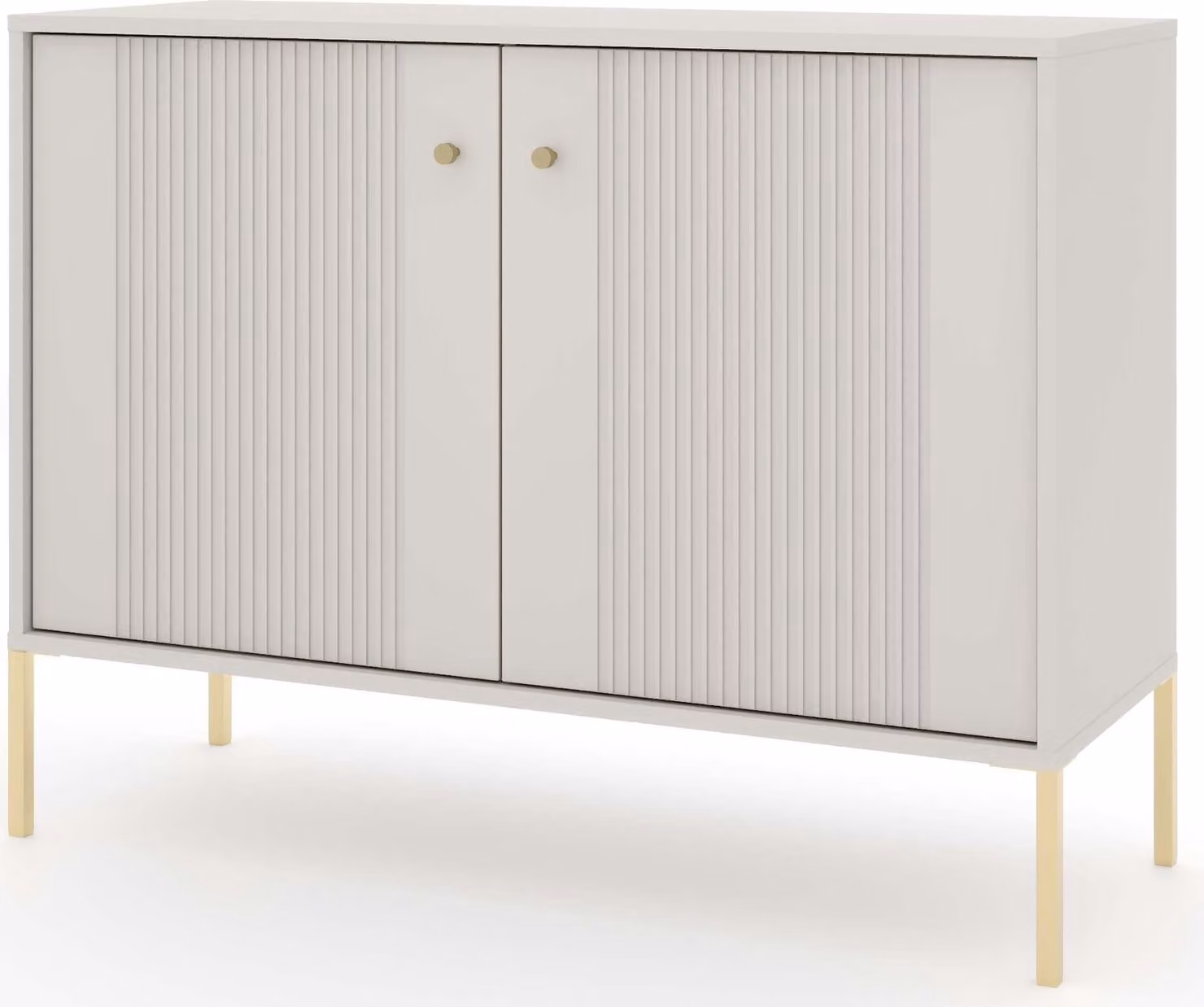 FURNLUX Credenza Iseo Beige E Oro 104cm / Colore principale: Grigio / Dimensioni: 104 x 79 x 39 cm