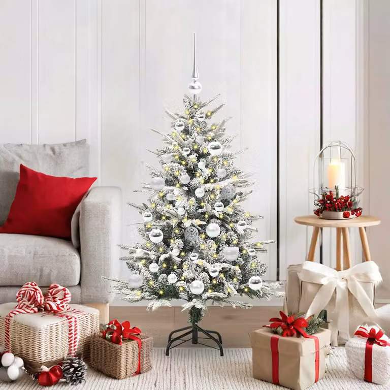 vidaXL Albero di Natale Artificiale Pre-illuminato con Set di Palline