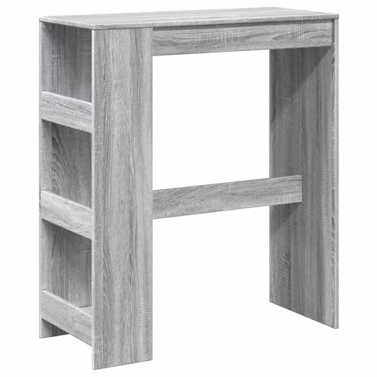 Tavolo Bar con Rastrelliera Grigio 90x40x103,5 cm Multistrato