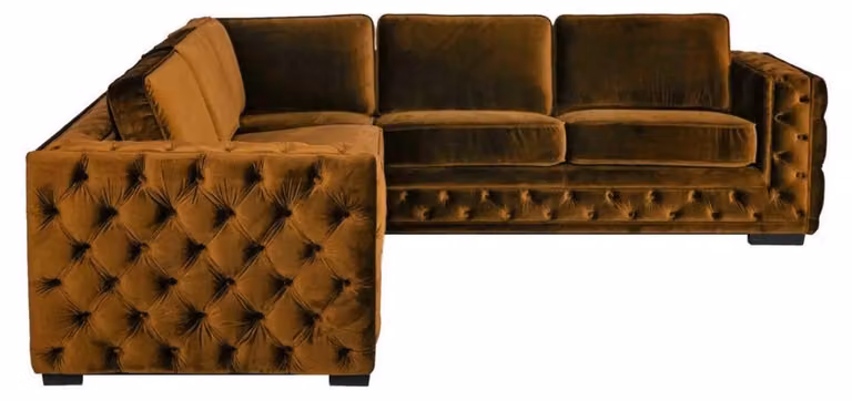 Ecksofa Orange Wohnlandschaft Couch Eckgarnitur Polster Möbel Chesterfield Sofa