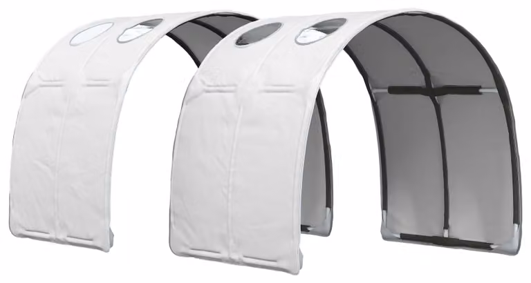 Tunnel per Letto 2 pcs Bianco 211 x 67.5 x 2 cm Poliestere