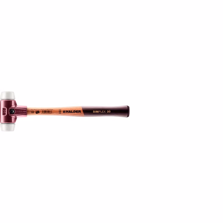 Mazza SIMPLEX soft-face con alloggiamento TE e manico in legno, Ø 30, superplastica