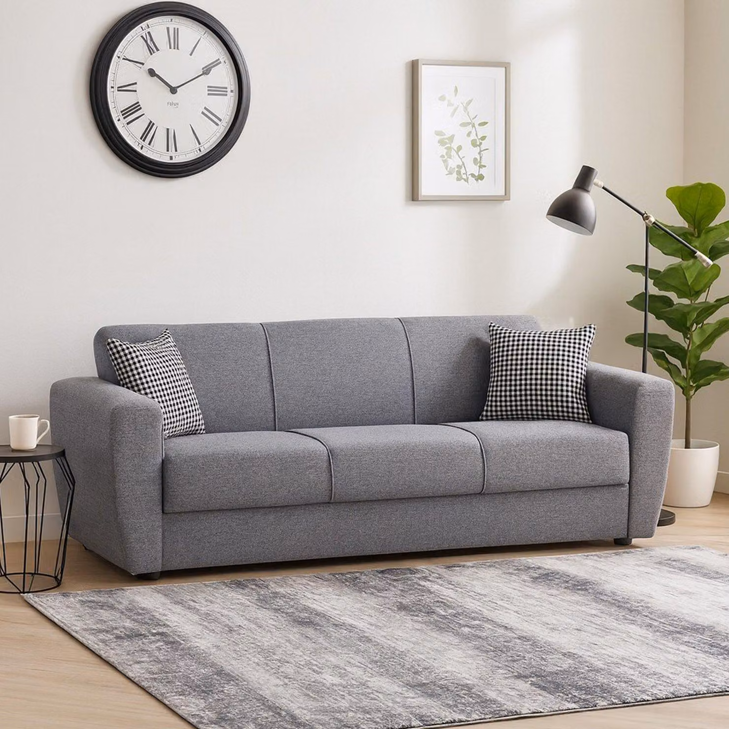Dmora Divano Letto 3 Posti Nox 80x223 cm Nero, Contenitore Reclinabile