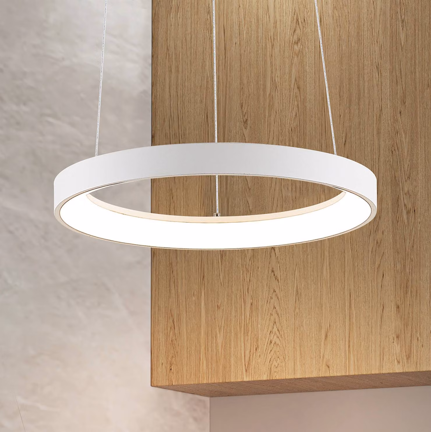 Arcchio Lampada LED a sospensione Vivy, Ø 38 cm, bianco, metallo Vivy Arcchio, dimmerabile, Bianco / Opale, Cucina, Metallo, Moderno