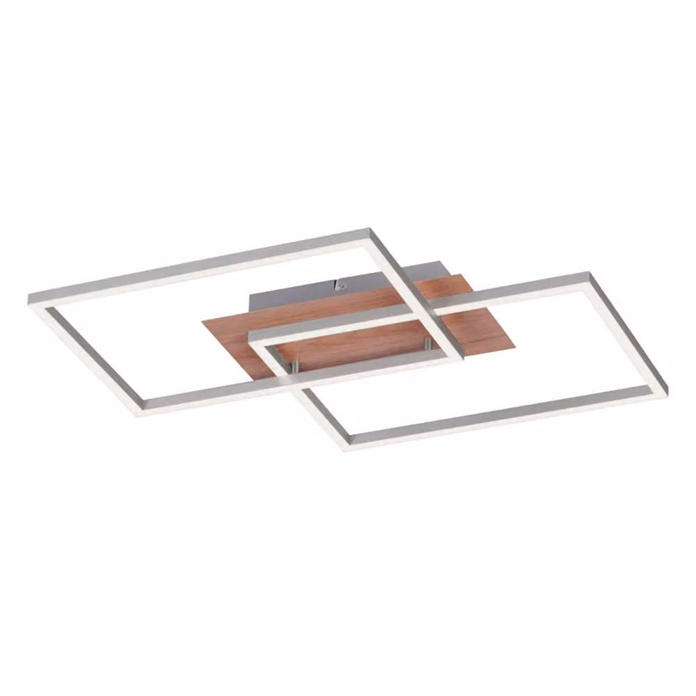 Lampada da soffitto a LED, decorazione in legno, telecomando, L 50,4 cm, IVEN