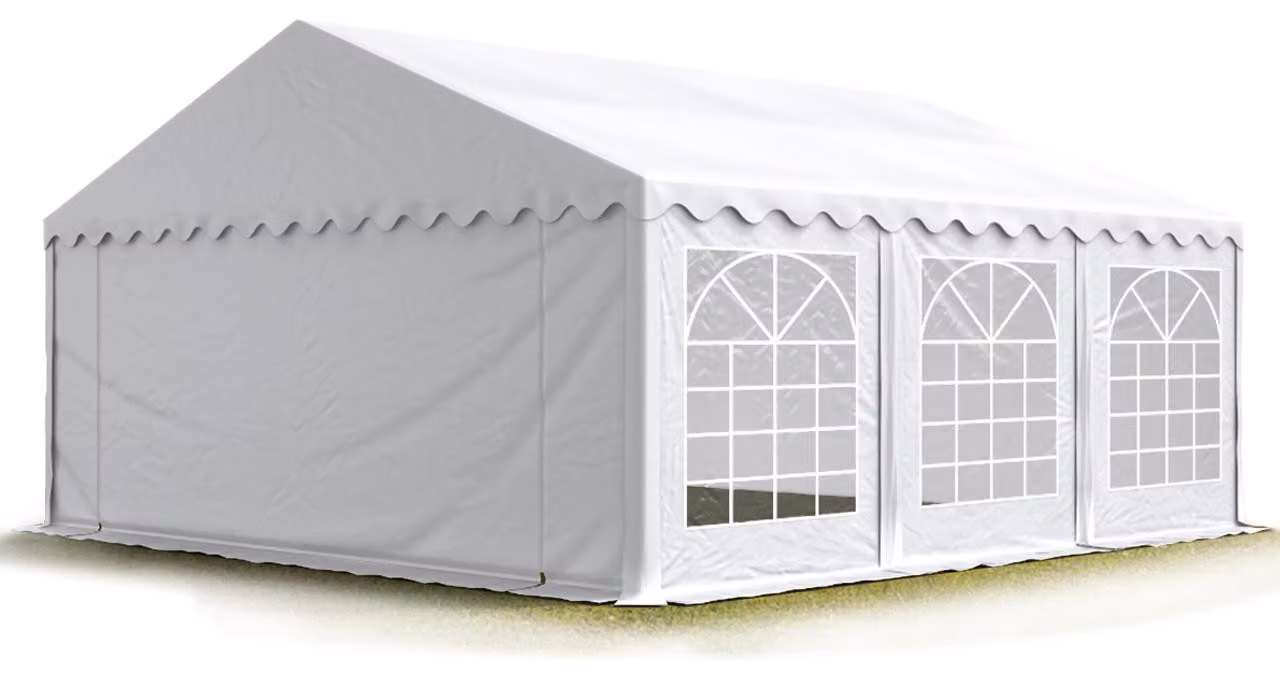 TOOLPORT Tendone per feste 5x6 m PVC bianco 100% impermeabile Tendone da esterno Tenda party