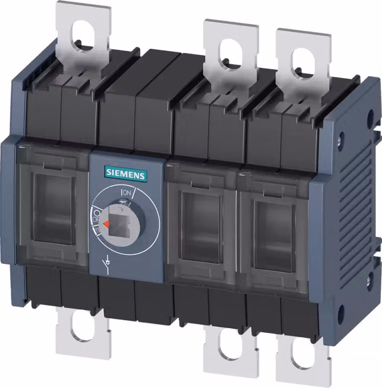 Interruttore sezionatore SIEMENS 3KD3830-0NE20-0 da 250 A, serie 2, a 3 poli, azionamento frontale