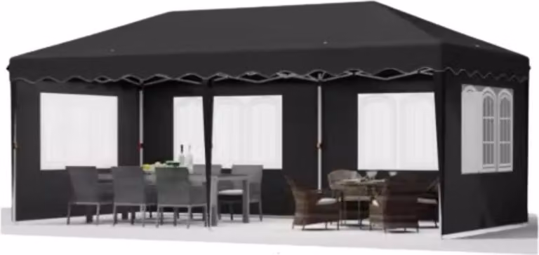 Tenda per feste LUXUS - Gazebo pieghevole 3x6 m - Con pannelli laterali - Impermeabile e protezione UV 50+ - Regolabile in altezza - Outdoor e giardino - Facile da montare