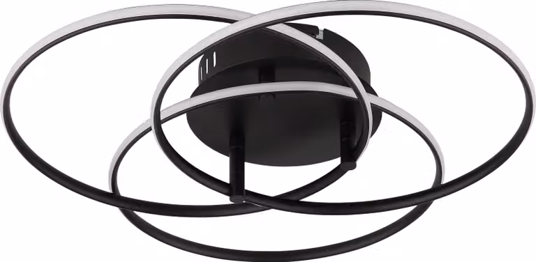Plafoniera LED, alluminio, nero, bianco neutro, P 45,6 cm