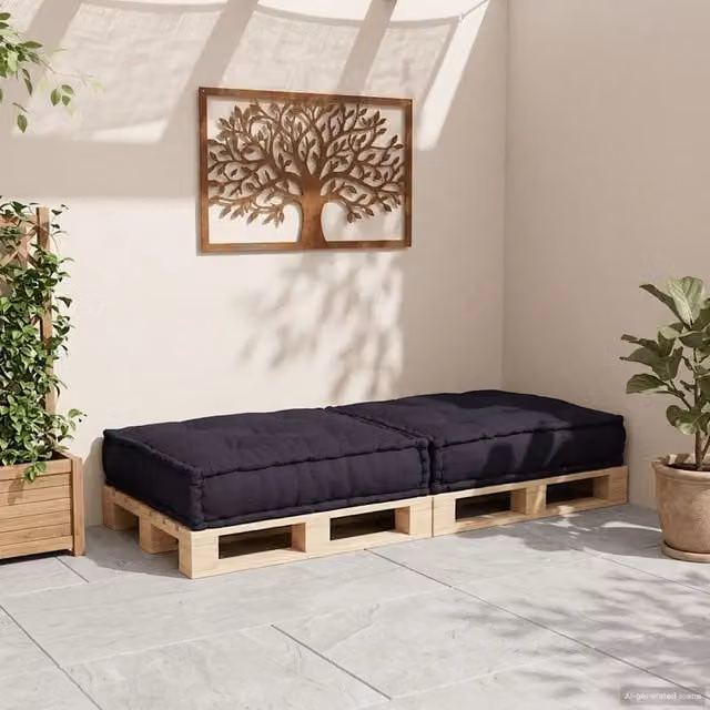 Divano Componibile Modulare Design Mania in Tessuto Antracite L: 70 cm, P: 70 cm, H: 36 cm
