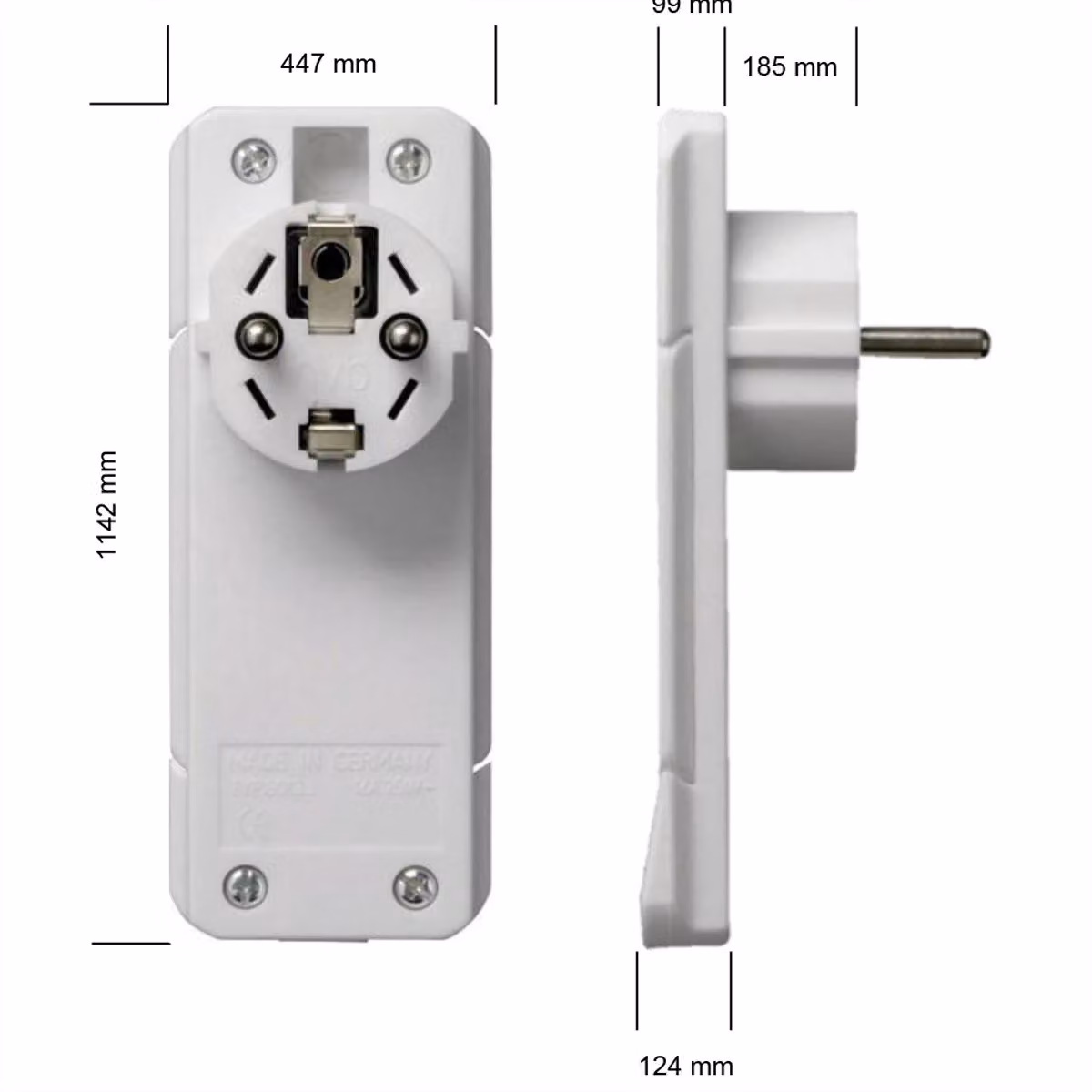 BACHMANN SmartPlug spina piatta 1x contatto di terra bianco, 1,5 m