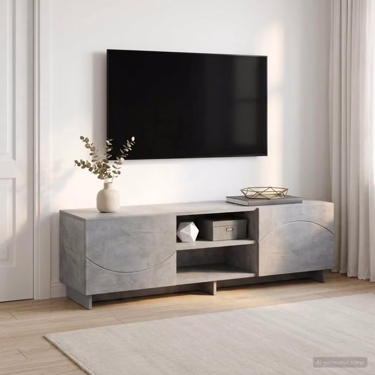 vidaXL Supporto TV moderno in MDF Grigio, L 140 x P 34.5 x H 40 cm