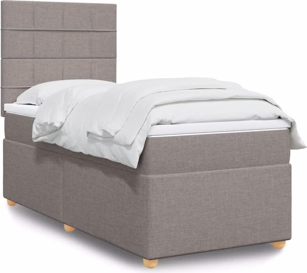 Maison Exclusive - Letto boxspring con materasso Taupe 80x200 cm Tessuto