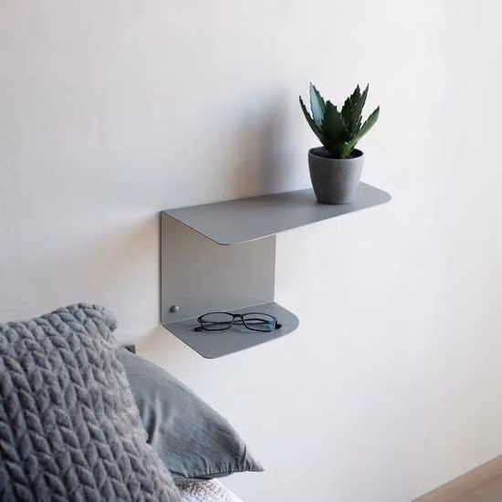 Set di 2 Cassetti Notturni in Grigio - Piccola Comodina per Interni Moderni - 40 x 20 cm