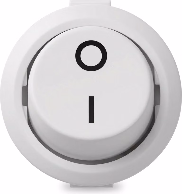 Interruttore a levetta ON/OFF AC 6A/250V Interruttore per mobili Interruttore a bilanciere rotondo 1 velocità Bianco Interruttore elettrico On/Off per installazione su mobili