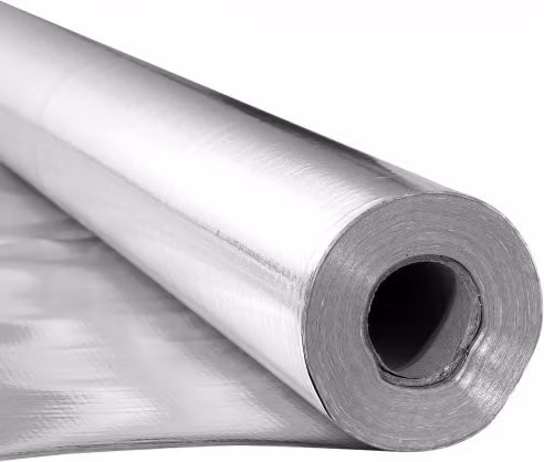 Rotolo Isolante Riflettente Doppio VEVOR in Alluminio Argento, Barriera Radiante in Tessuto Non Perforato, L: 38,1 m, H: 1,22 m
