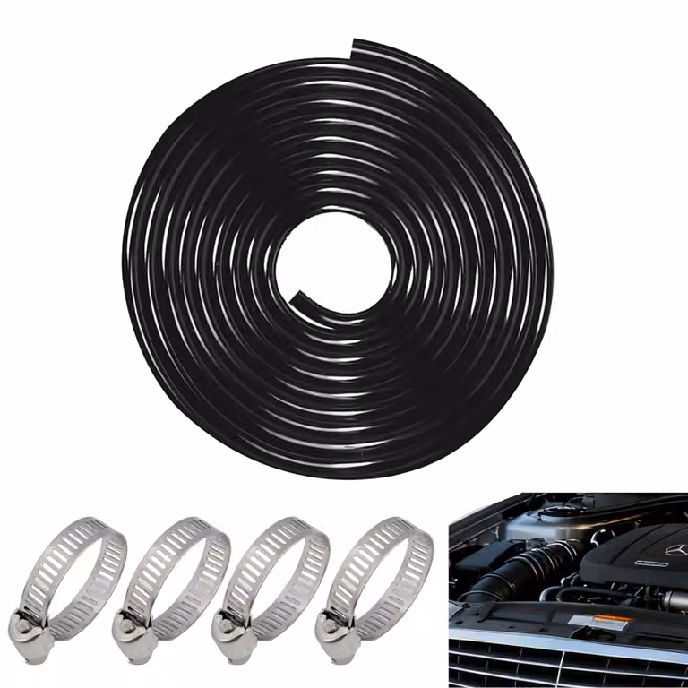 Tubo in silicone per vuoto, lunghezza 3 metri, diametro 3 mm, resistente alle alte temperature, con 4 morsetti