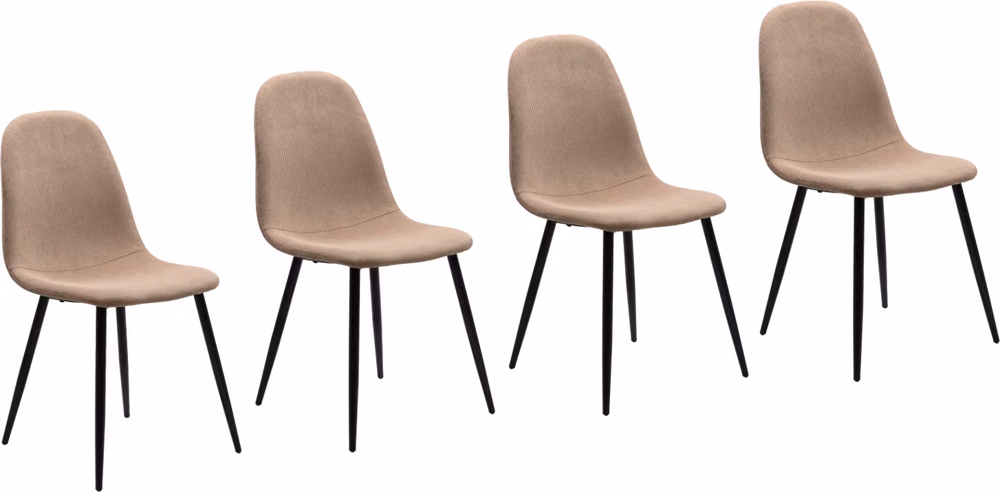 Sedia da pranzo "Lenja" Set 4x sedia imbottita in corda marrone, struttura in metallo fino a 120 kg