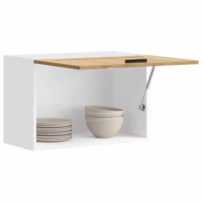 Pensile da cucina moderno vidaXL in legno e MDF, bianco e marrone, L: 60 cm, H: 40 cm, P: 31 cm