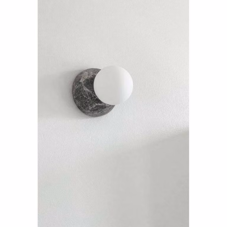 Globen Lighting Applique da parete Torrano, dimmerabile, Alluminio / Grigio / Zincato, Soggiorno / Sala da pranzo, Pietra, Design, Applique