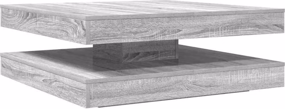 Tavolino da Caffè Girevole a 360 Gradi Grigio 90x90x34,5 cm