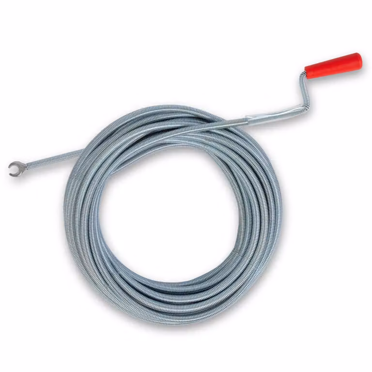 Spirale per la pulizia dei tubi EBERTH, lunghezza 15 m e diametro 9 mm, spirale efficace per scarichi con tubi a partire da un diametro di 40 mm, testa di perforazione a forma di artiglio con diametro 20 mm