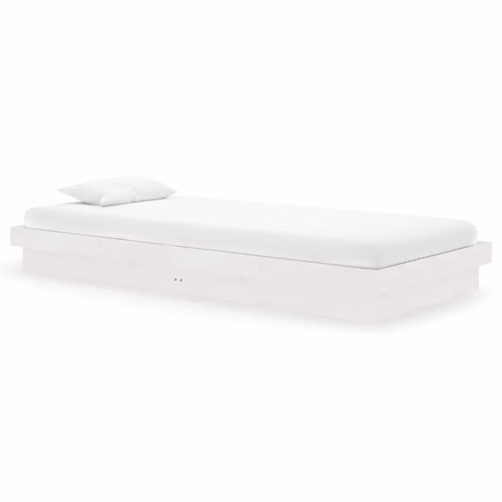 Letto con giroletto in legno massello di pino bianco stile rustico vidaXL L/P: 90 x 200 cm – 2