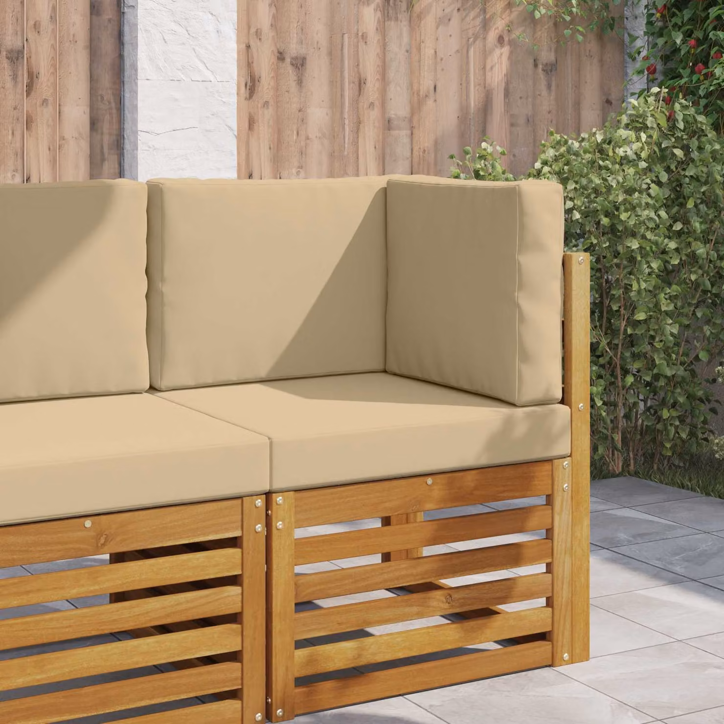 vidaXL Cuscino per divano da esterno beige in poliestere con fodera rimovibile 60 x 60 cm