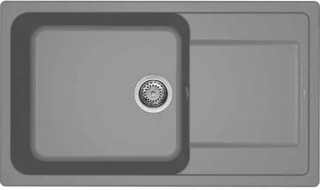Lavello da incasso Elleci Life 410 con una vasca in Granitek Grigio Titanium L: 86 cm, P: 50 cm