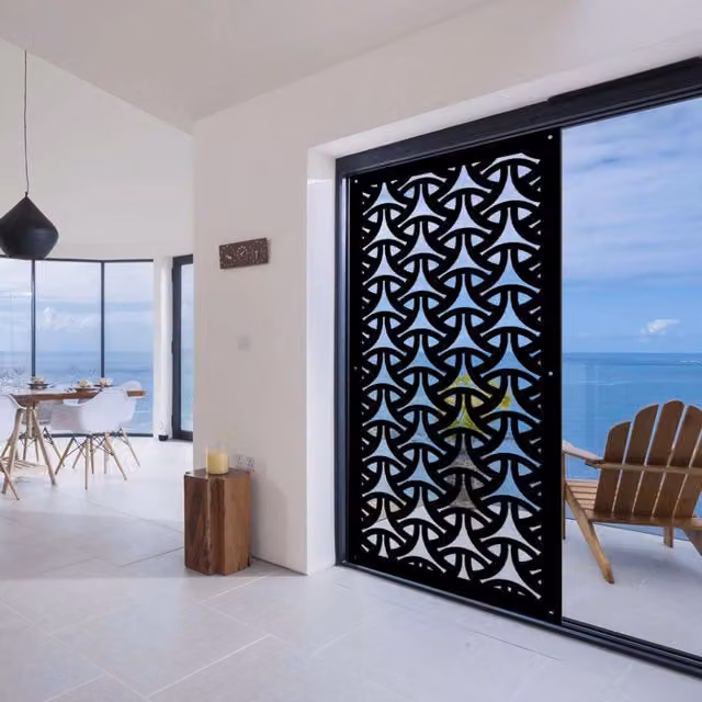 WEAVING - Pannello in PVC traforato - Parasole Misura: 98x198 cm, Colore: nero