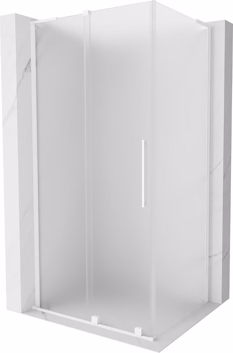 Mexen Velar L cabina doccia scorrevole 110 x 80 cm, ghiaccio, bianca - 871-110-080-33-20