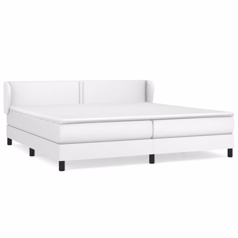 Giroletto a Molle con Materasso Bianco 200x200cm in Pelle finta