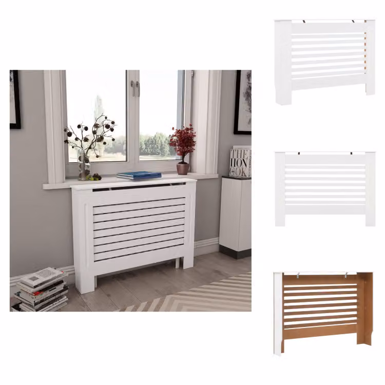 vidaXL Copriradiatore bianco 112×19×81,5 cm MDF - Accessori per radiatori