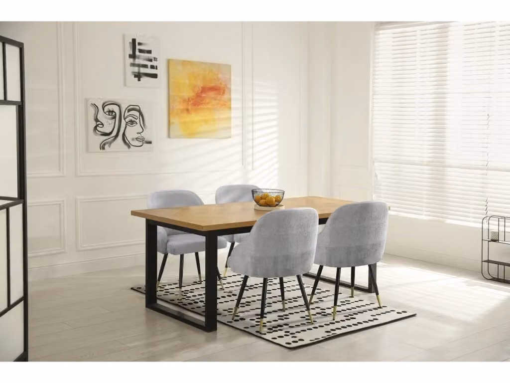 Set di 2 sedie moderne Habitat in tessuto grigio per sala da pranzo e cucina – 2