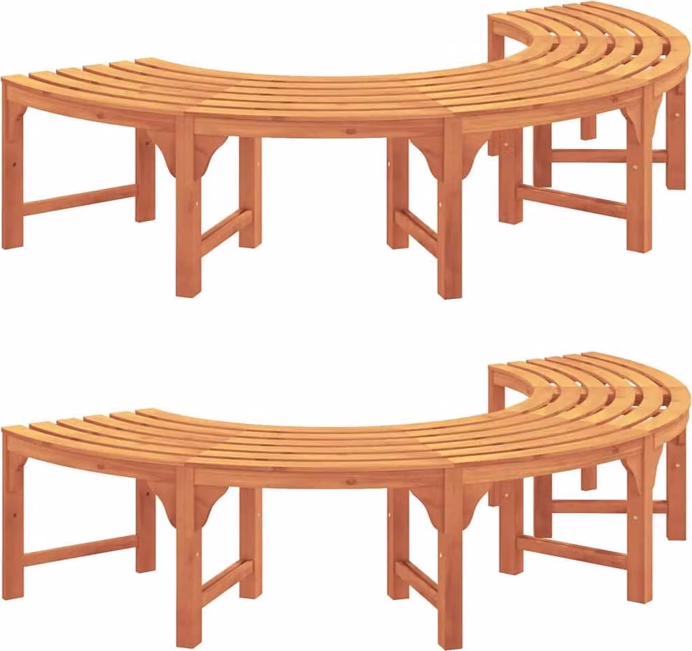 Panchina per Alberi 2 pcs Naturale 160 x 80 x 45cm