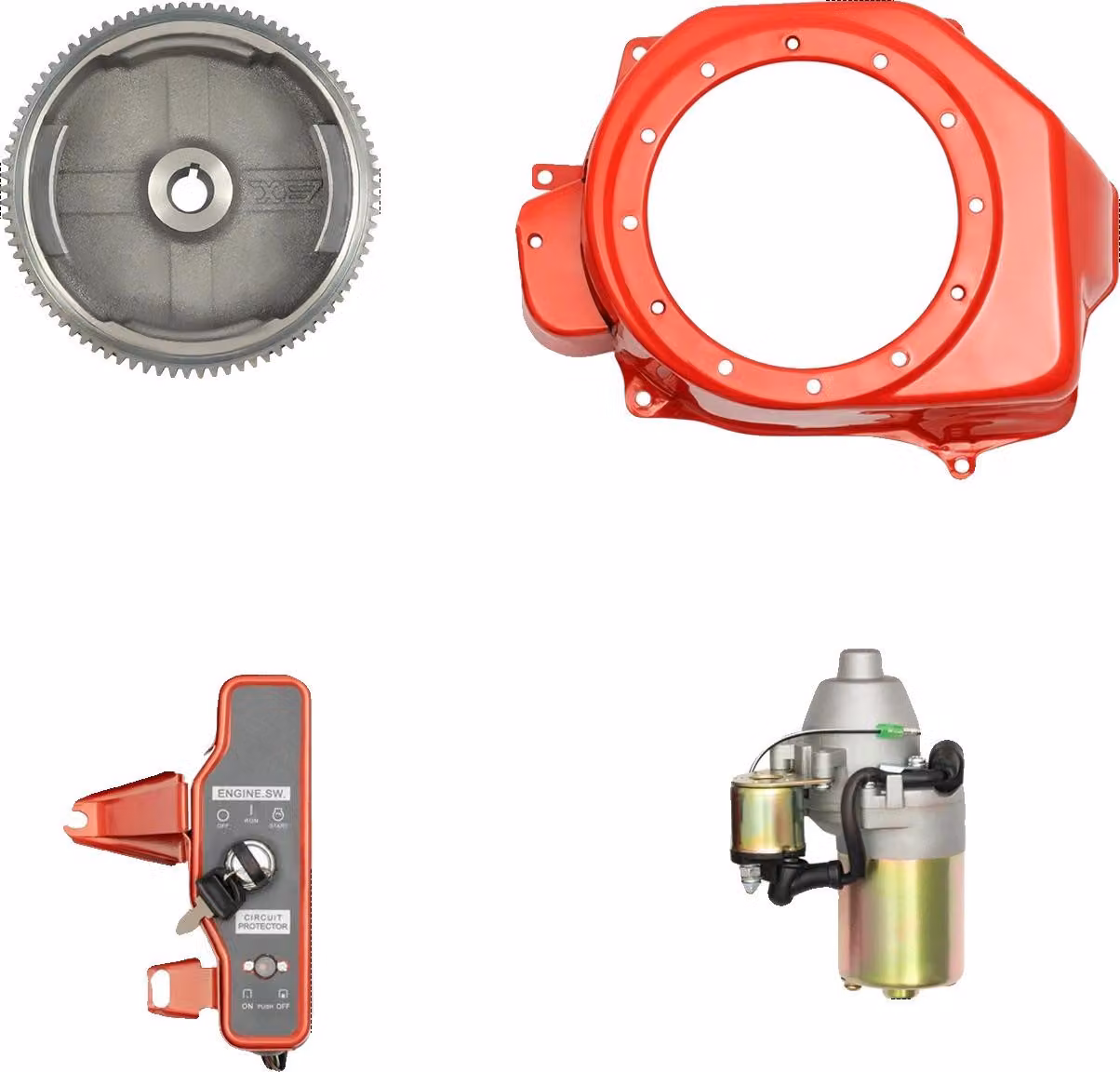 Kit motore con avviamento a volano, sistema di avviamento elettrico, ricambio diretto, colore rosso