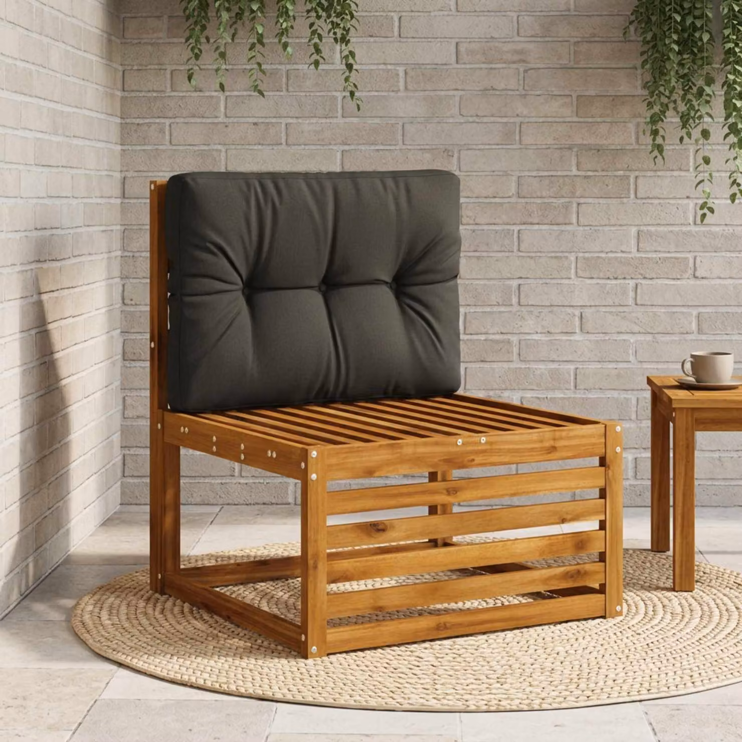 Cuscino per schienale di pallet vidaXL VIANEN nero in poliestere con rivestimento rimovibile e resistente ai raggi UV