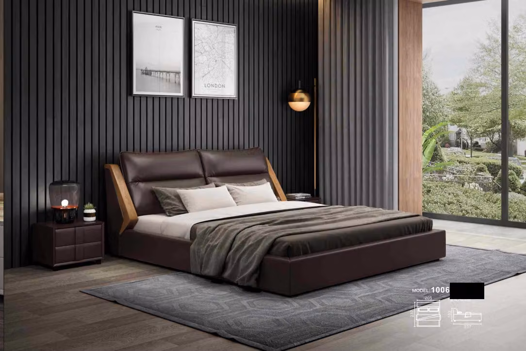 Bett Polster Design Luxus Doppel Hotel Betten Ehe 180x200cm Schlaf Zimmer Leder