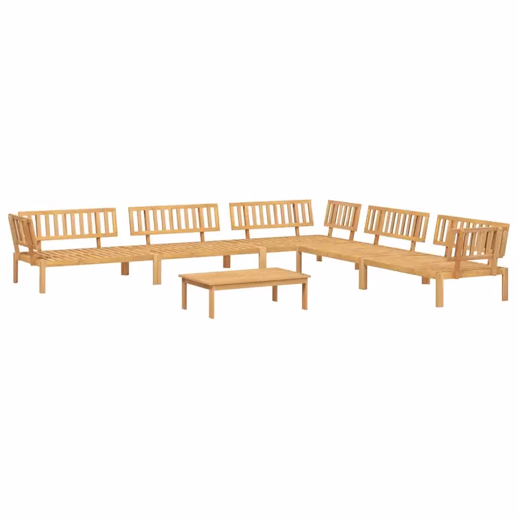 Set Divano da Giardino a L con Tavolino vidaXL in Legno di Acacia Marrone con Cuscini inclusi – 2