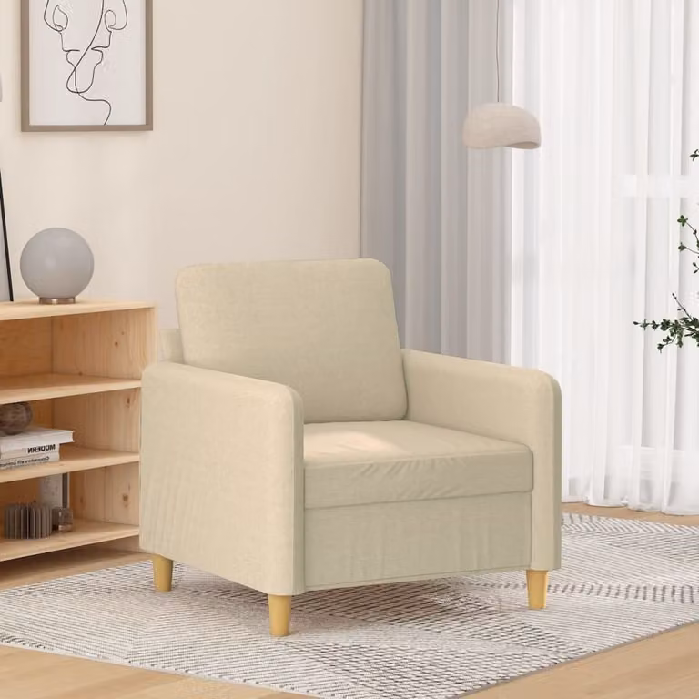 Maison Exclusive - Poltrona crema, 60 cm, rivestita in tessuto