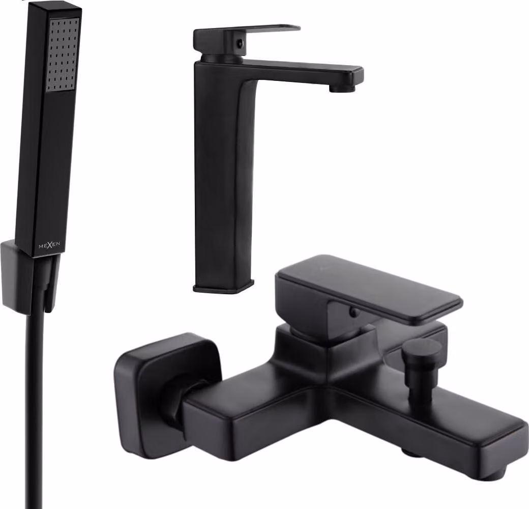 Mexen Cetus R77 set vasca, nero - 744313R77-70
