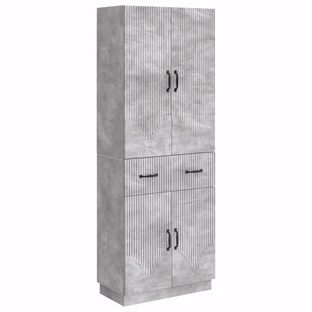 Set di 2 armadi moderni vidaXL in MDF grigio opaco con cassetti interni e ripiani – 2