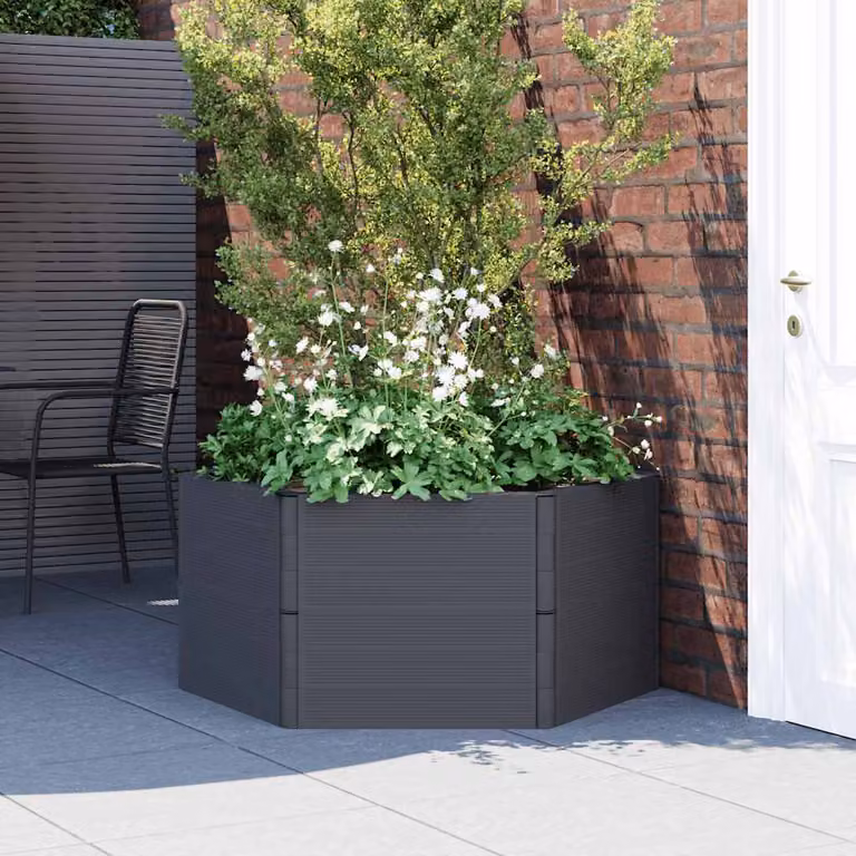 Fioriera da giardino rialzata vidaXL in plastica color antracite