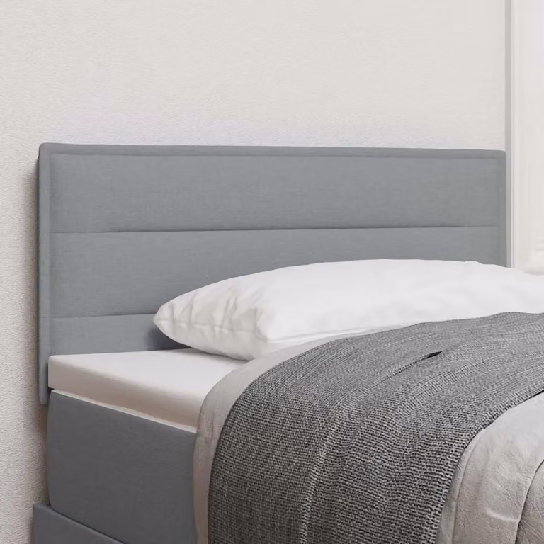 vidaXL Testiera LED con strisce LED Grigio chiaro 100 cm Tessuto