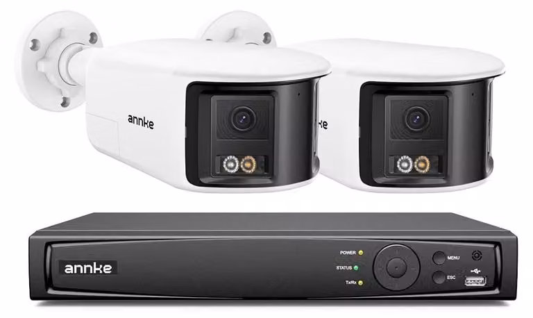 Sistema di telecamere di sicurezza con risoluzione 8MP, doppia lente a 180 gradi e sistema di riconoscimento intelligente delle persone