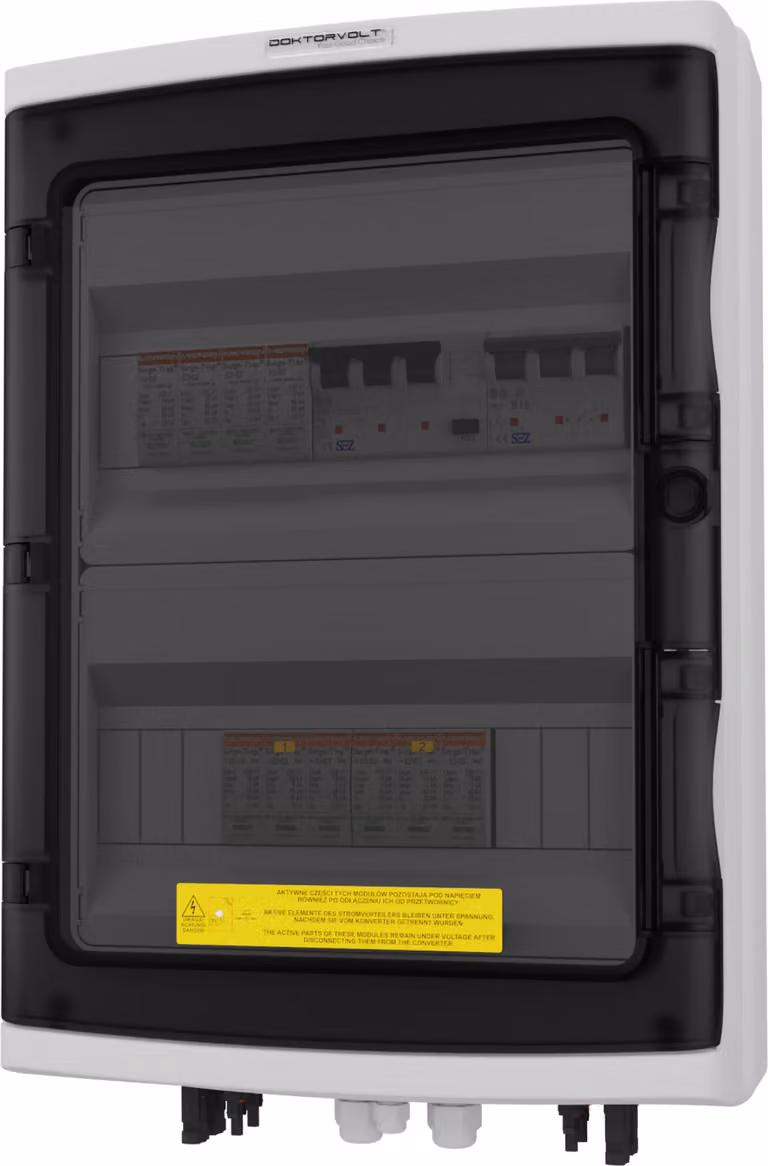 Scatola di giunzione solare PV AC DC 1000V a 2 fili B16 25A 300mA Doktorvolt 4548