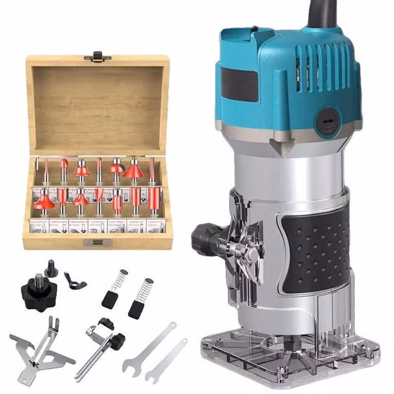 Fresatrice per legno, potenza 800 W, velocità 33000 giri/min, spina C-EU