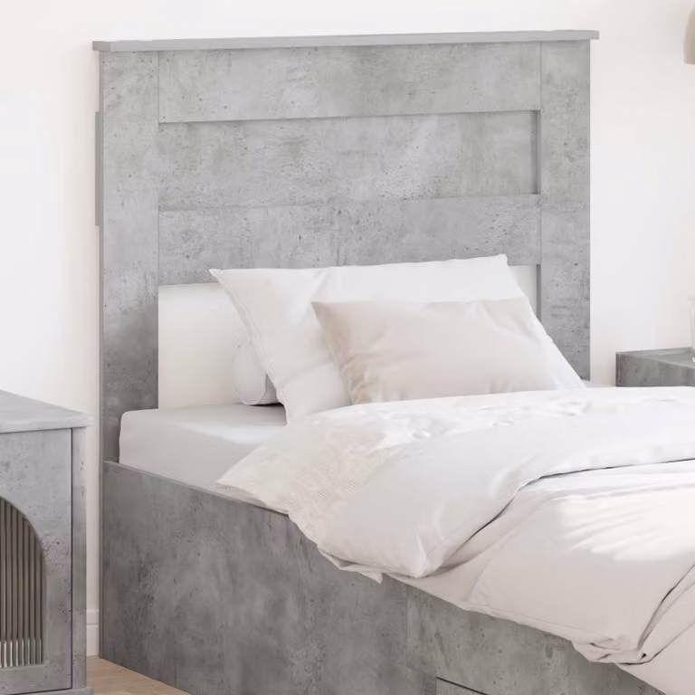 Testiera per letto vidaXL in legno ingegnerizzato, colore grigio cemento, stile minimalista