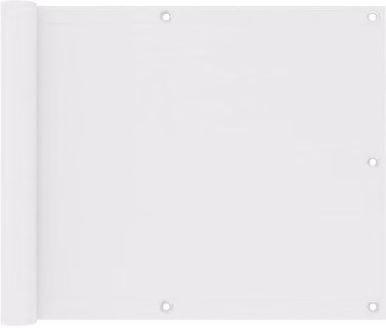 Tenda protettiva per balcone - 75x600 cm - Tessuto Oxford - Bianco - Resistente alle intemperie - Protezione della privacy XXL - 24 m di corda inclusi - Resistente ai raggi UV