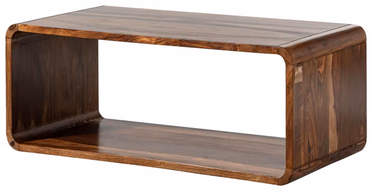 MASSIVMOEBEL24 | tavolino da salotto in legno di Sheesham 100x50x40 noce laccato LOUNGE COLLECTION #04